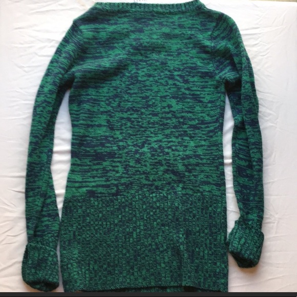 ⭐️ EUC Derek Heart Dark Green Blue Heather Sweater with Button Details Size M S - Picture 6 of 6